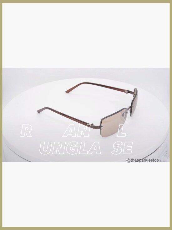 Semi-Rimless Rectangular Sunglasses with UV400 Protection main image 6